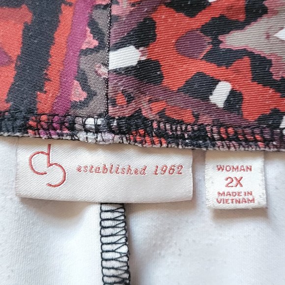 Christopher & Banks Bright Geometric Spandex Stretch Plus Size Skirt Size 2X - Picture 5 of 8